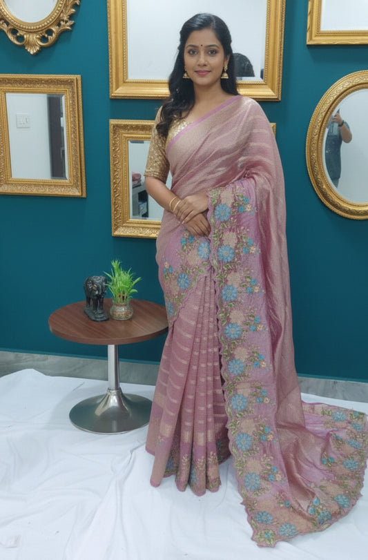 Crush Tissue Fabric Saree