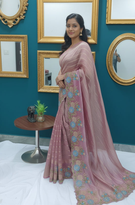 Crush Tissue Fabric Saree